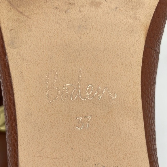 Boden Flats Women's 6 Brown Leather Gold Slip on Shoes - Picture 12 of 13